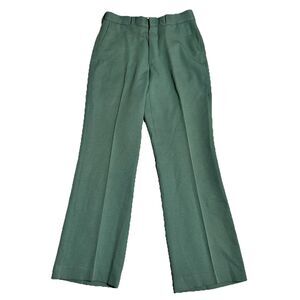 70s Retro  Trousers Pants Montgomery Ward Sage Green Polyester 30x32 Disco